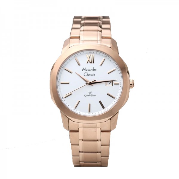 Alexandre Christie AC 8619 Rosegold White Man MDBRGSL